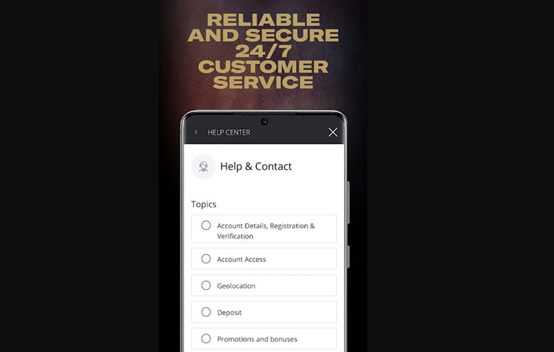 The BetMGM customer service app interface.